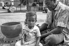 young child at the village market in the Yasawa Islands in Fiji